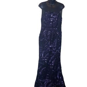 Calvin Klein Purple Sequin Maxi Dress